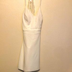 City Triangles Womens Ivory Dress Lace Back